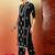 Women black floral embroidered chikankari mandarin collar kurta & palazzo set