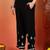 Women black floral embroidered chikankari mandarin collar kurta & palazzo set