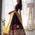 Black Faux Georgette Original Mirror Chain Stitch Chaniya Choli For Navratri Set with Yellow Dupatta