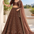 Brown Thai Silk Thread, Sequins & Dori Embroidered Lehenga Choli with Matching Dupatta