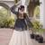 Black Traditional Kora Cotton Frill Chaniya Choli For Navratri & Festive Wear