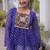 Royal Purple Traditional Kora Cotton Frill Chaniya Choli For Navratri set & Festive Wear