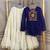 Royal Purple Traditional Kora Cotton Frill Chaniya Choli For Navratri set & Festive Wear