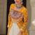 Mustard Yellow & Off White Kora Cotton 12 Meter Frill Stitched Chaniya Choli For Navratri Set 