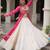 Rani Pink & Off White Kora Cotton 12 Meter Frill Stitched Chaniya Choli For Navratri Set with Dori Latkan