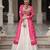 Rani Pink & Off White Kora Cotton 12 Meter Frill Stitched Chaniya Choli For Navratri Set with Dori Latkan