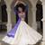 Royal Blue & Off White Kora Cotton 12 Meter Frill Stitched Chaniya Choli For Navratri with Dori Latkan