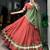 Brick Red Pure Chanderi Zari Weaving Butti Chaniya Choli For Navratri Set with Olive Green Dupatta