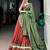 Brick Red Pure Chanderi Zari Weaving Butti Chaniya Choli For Navratri Set with Olive Green Dupatta