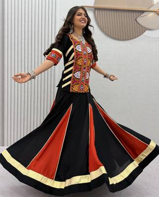 Black Pure Cotton Kediyu Chaniya Choli For Navratri Set with Traditional Kutchi Embroidery Work for Women 2