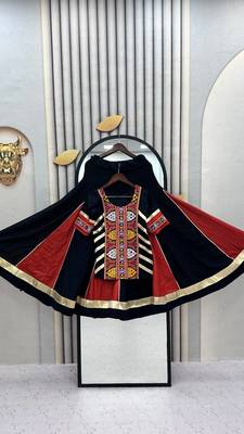 Black Pure Cotton Kediyu Chaniya Choli For Navratri Set with Traditional Kutchi Embroidery Work for Women 5