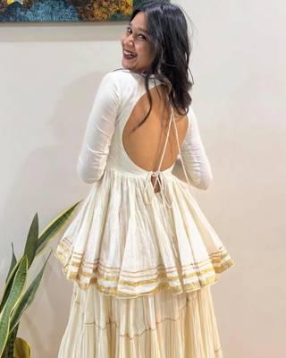 Premium Off White Pure Cotton Chaniya Choli For Navratri Set, Haldi, Festive & Traditional Wear 4