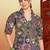 Women multicolor graphic printed mandarin collar cotton casual slim fit shirt