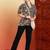 Women multicolor graphic printed mandarin collar cotton casual slim fit shirt