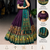 Green Kalamkari Print Tussar Silk blend  Lehenga Choli with Foil Work & Gotta Patti Dupatta
