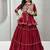 Maroon Navratri Gamthi Work Cotton Blend Lehenga Choli with Designer Koti For Garba