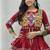 Maroon Navratri Gamthi Work Cotton Blend Lehenga Choli with Designer Koti For Garba