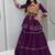 Purple Navratri Gamthi Work Cotton Blend Lehenga Choli with Designer Koti For Garba
