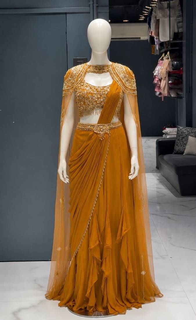 Mustard Color Banglori With Embroidery sequin Work Rangoli Silk Blend Fabric With Fancy Lehengha Choli Set 