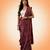 Burgundy ajrakh printed cotton saree