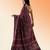 Burgundy ajrakh printed cotton saree