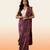 Burgundy ajrakh printed cotton saree