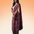 Burgundy ajrakh printed cotton saree