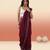 Burgundy ajrakh printed cotton saree
