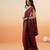 Burgundy ajrakh printed cotton saree