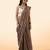 Brown ajrakh printed cotton saree