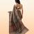 Brown ajrakh printed cotton saree