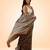 Brown ajrakh printed cotton saree