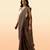 Brown ajrakh printed cotton saree