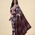 Burgundy blue ajrakh printed cotton saree
