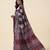 Burgundy blue ajrakh printed cotton saree