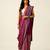 Maroon ajrakh printed cotton saree