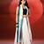 White teal blue handloom khadi saree
