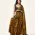 Mustard yellow ajrakh printed cotton saree
