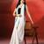White teal blue handloom khadi saree