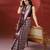 Maroon grey ajrakh printed cotton saree