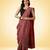 Crimson red ajrakh printed cotton saree