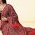 Crimson red ajrakh printed cotton saree