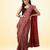 Crimson red ajrakh printed cotton saree