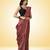 Crimson red ajrakh printed cotton saree