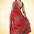 Crimson red ajrakh printed cotton saree
