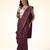 Maroon wine ajrakh printed cotton saree
