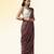 Maroon wine ajrakh printed cotton saree