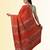 Rust orange ajrakh printed cotton saree