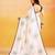White printed handloom khadi saree