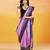 Lavender block printed handloom khadi saree